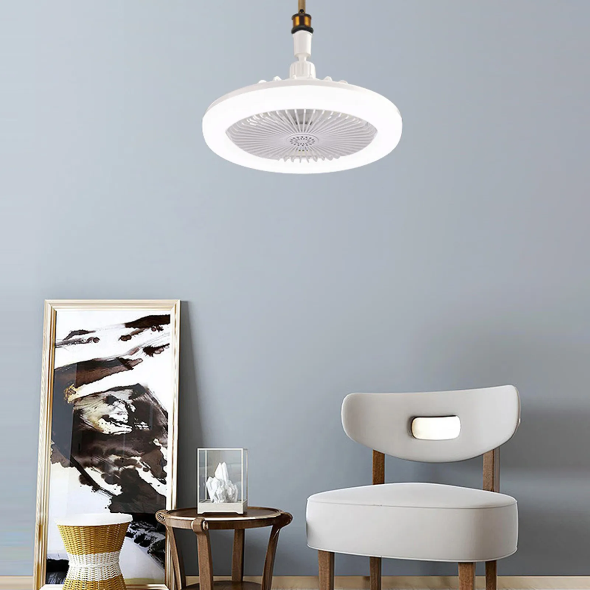🔥 Ventilateur de plafond multifonctionnel 2 en 1 avec lumière – Compact, intelligent et élégant !