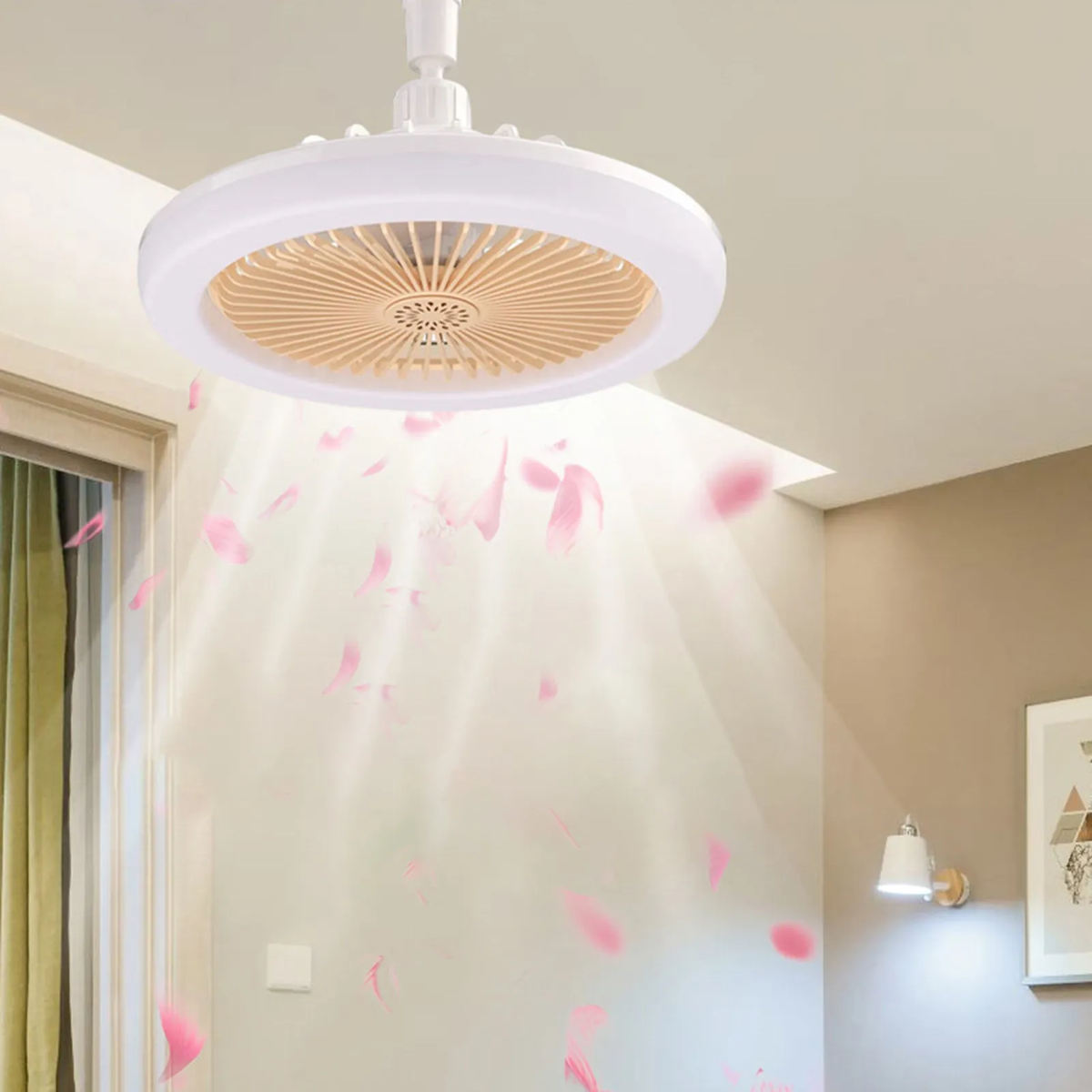 🔥 Ventilateur de plafond multifonctionnel 2 en 1 avec lumière – Compact, intelligent et élégant !